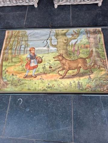 Carte ancienne du Petit Chaperon Rouge et du Loup, Enlèvement ou Envoi