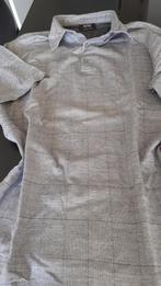 polo Hugo Boss -zilvergrijs/geruit- L/ 41/42, als nieuw, Maat 52/54 (L), Zo goed als nieuw, Grijs, Hugo boss