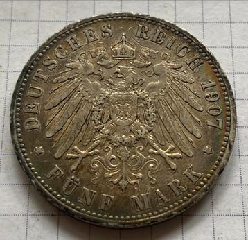 Zilveren 5 Mark 1907-A Duitsland