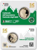 Italië coincard 2019 - 100 jaar Nationale Alpine Korps PROOF, Ophalen of Verzenden, Italië, 5 euro, Setje