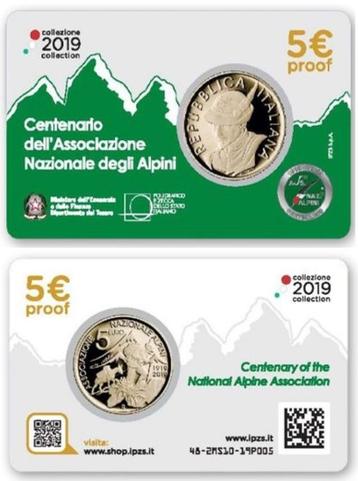 Italië coincard 2019 - 100 jaar Nationale Alpine Korps PROOF beschikbaar voor biedingen