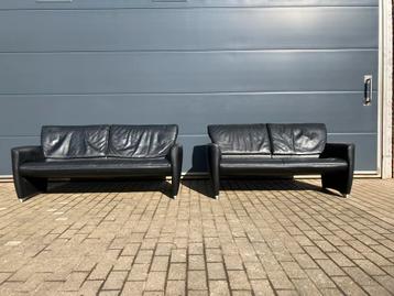 Jori Angel salon 2,5 + 3zit verstelb rugleuning, zwart leder beschikbaar voor biedingen