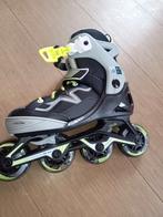 Patins Oxelo Roller Fit 3 Jr gris jaunes pointure 32-35, Comme neuf, Enlèvement