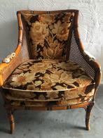 Antieke Brocante retro bamboe fauteuil zeteltje giorgetti, Ophalen of Verzenden