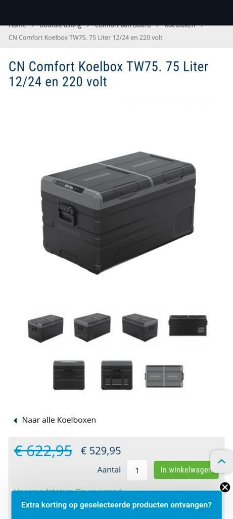 Tw75 frigobox, koelkast, Elektronische apparatuur, Koelkasten en IJskasten, Zo goed als nieuw, Ophalen