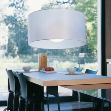 Superbe lampe MOROSINI suspension verre mat blanchi et satin