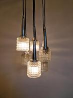 Hanglamp luster glas jaren 70 80, Huis en Inrichting, Lampen | Hanglampen, Ophalen of Verzenden, Zo goed als nieuw, Glas