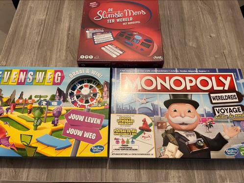 Gezelschapsspellen levensweg, monopoly & de slimste mens, Hobby en Vrije tijd, Gezelschapsspellen | Bordspellen, Zo goed als nieuw