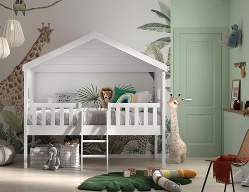 HUISBED MET LADDER EN LATTENBODEM. NIEUW!, Kinderen en Baby's, Kinderkamer | Bedden, Nieuw, 180 cm of meer, 85 tot 100 cm, Lattenbodem