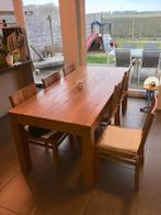 Eettafel en stoelen uit Sheeshamhout., Huis en Inrichting, Ophalen of Verzenden, Gebruikt