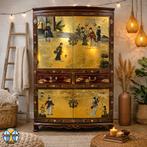 Vintage Chinese / Oosters kast bladgoud/ tradioneel tafereel, Huis en Inrichting, Ophalen of Verzenden, Gebruikt