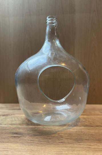Grote glazen vaas in flesvorm - 45 cm hoog beschikbaar voor biedingen
