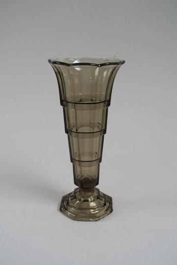 Vase Scailmont art déco en verre fumé - Années 30