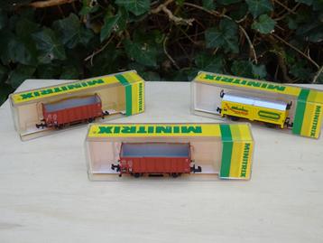 Lot goederenwagons - Minitrix - schaal N beschikbaar voor biedingen