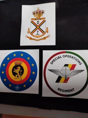 3 stikers armée Belge, Verzamelen, Zo goed als nieuw