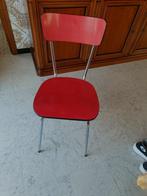 Zes rode formica stoelen in goede staat, Huis en Inrichting, Ophalen, Gebruikt, Vintage, Metaal