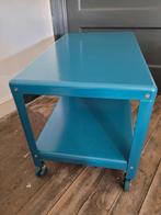 Table d'appoint, à roulettes, Ikea PS, bleu canard,, Huis en Inrichting, Tafels | Bijzettafels, Metaal of Aluminium, 55 tot 75 cm
