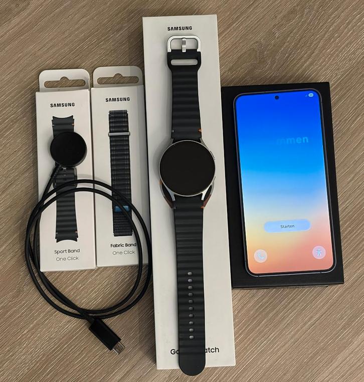 Samsung Galaxy S24 256GB + Galaxy Watch7 44m Bluetooth, Telecommunicatie, Mobiele telefoons | Samsung, Gebruikt, Galaxy S24, 256 GB