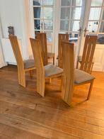 6 chaises vintage brutalistes 1970 bois massif, Enlèvement