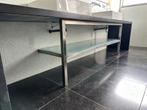 Inox onderstel met gezandstraald glas, Huis en Inrichting, Ophalen, Zo goed als nieuw