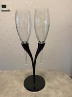Champagne glazen Moët & Chandon in houder, Verzamelen, Glas en Drinkglazen, Ophalen, Zo goed als nieuw, Overige typen
