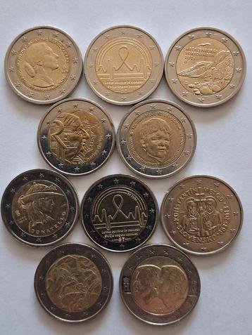 10 X 2€ munten zeldzame collectie, Postzegels en Munten, Verzenden, België, 2 euro, Setje