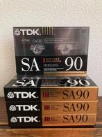 Vier nieuwe TDK SA90 SA 90 cassettebandjes in cellofaan, Cd's en Dvd's, Cassettebandjes, Ophalen of Verzenden, Nieuw in verpakking