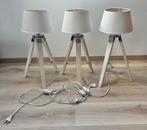 Three table lamps, Ophalen, Gebruikt, Hout, 50 tot 75 cm