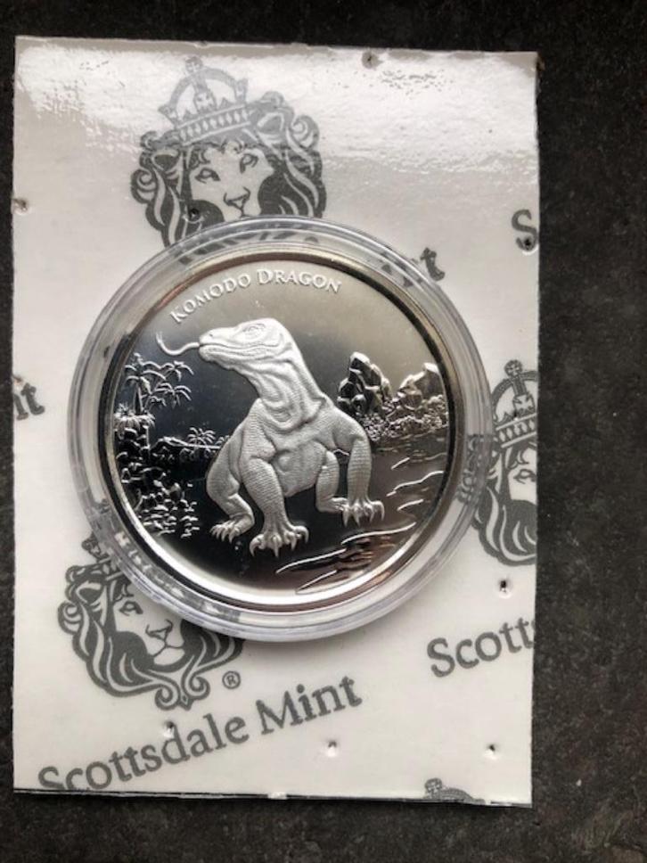 2022 Tokelau - Komodo dragon - 1 oz silver sealed, Postzegels en Munten, Edelmetalen en Baren, Zilver, Ophalen of Verzenden