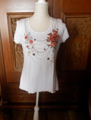 (35) - tee shirt femme t.L blanc - affinites - beschikbaar voor biedingen
