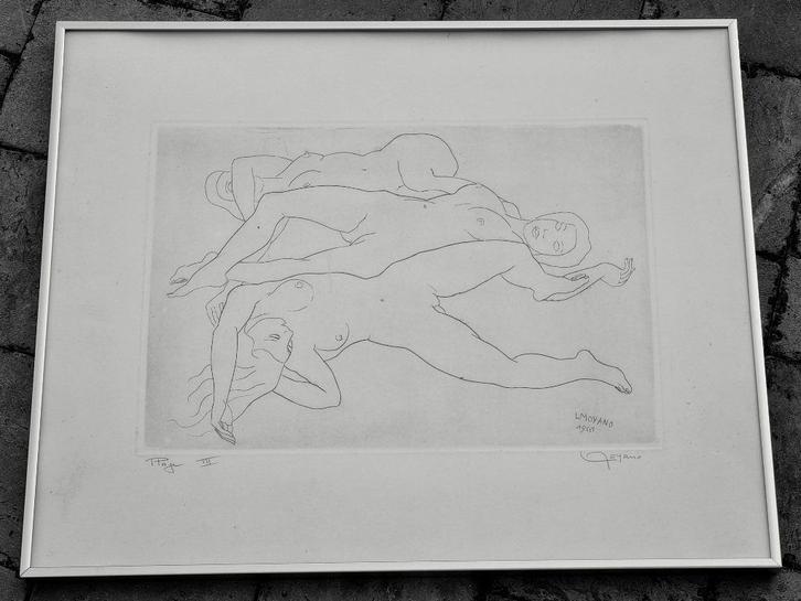 Naaken/twee gravures van Louis MOYANO, Antiek en Kunst, Kunst | Etsen en Gravures, Ophalen