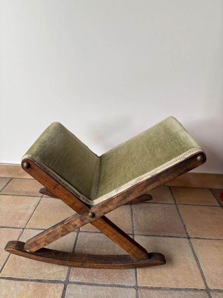 Vintage voetenbankje voetenschommel, Maison & Meubles, Canapés | Repose-pieds & Poufs, Enlèvement