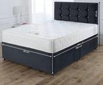 Luxe fluwelen bed – elegant design met premium comfort, Envoi, Neuf, Noir
