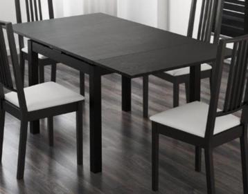 Uitschuifbare eettafel, zwart beschikbaar voor biedingen
