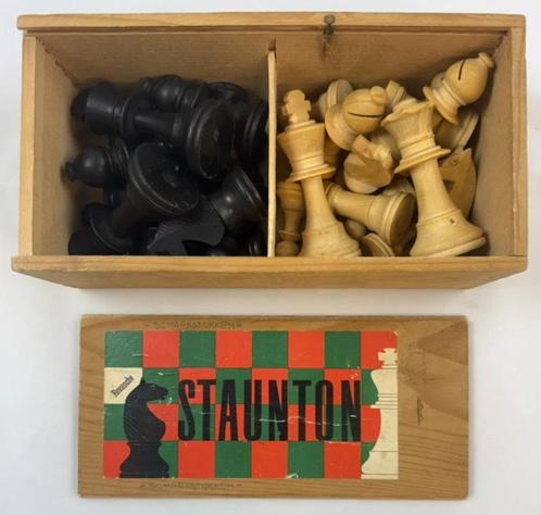 Staunton Revanche hout schaakspel schaakstukken koning 78 mm, Hobby en Vrije tijd, Gezelschapsspellen | Bordspellen, Zo goed als nieuw