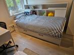 Eenpersoonsbed met uitbouw en extra lade, Huis en Inrichting, Slaapkamer | Bedden, 90 cm, Eenpersoons, Wit, Zo goed als nieuw