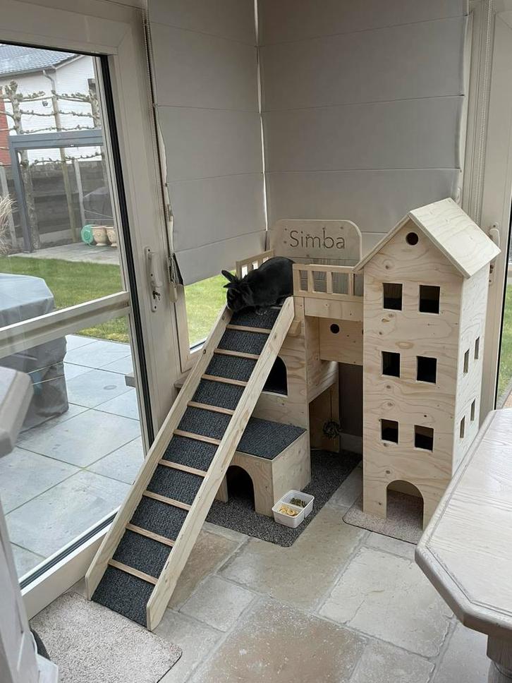 Konijnen speelhuisje, Dieren en Toebehoren, Knaagdieren en Konijnen | Hokken en Kooien, Zo goed als nieuw, Konijn, Ophalen of Verzenden