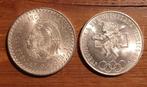 5 pesos zilver mexico cuauhtemoc 1948, 25 pesos 1968 olym.sp, Postzegels en Munten, Zilver, Verzenden