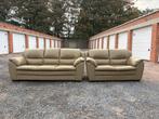 Bankstel Lounge 3+2 leer + BEZORGING, Ophalen of Verzenden, Leer