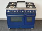 🍀Luxe Fornuis Boretti 90 cm blauw + rvs 2 ovens frytop, Elektronische apparatuur, Fornuizen, 60 cm of meer, Ophalen of Verzenden