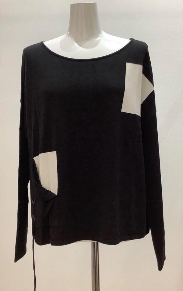 pull noir et blanc avec 1 poche Sarah Pacini neuf, Vêtements | Femmes, Pulls & Gilets, Neuf, Noir, Enlèvement ou Envoi