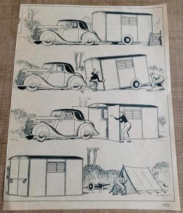 Oud, humoristisch krantknipsel: kamperen (1936) beschikbaar voor biedingen