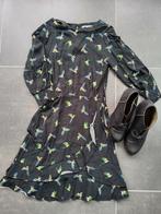 Zwarte jurk met vogelprint Oasis, Nieuw, Maat 34 (XS) of kleiner, Oasis, Ophalen of Verzenden