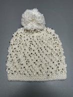 Nieuwe witte muts met pompon en strass steentjes, Sans marque, Ophalen of Verzenden, Nieuw, Muts