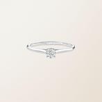 Bague or blanc (taille 50) 18 Ct & diamant HSI 0,25 Ct, Ophalen, Zo goed als nieuw, Met edelsteen, Dame