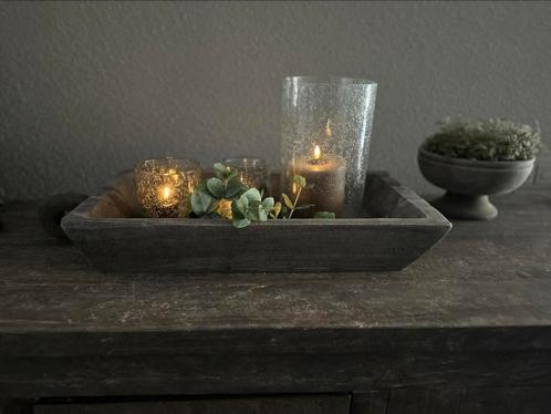Oud houten bak met handvat, Huis en Inrichting, Woonaccessoires | Overige, Ophalen of Verzenden
