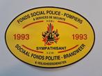 Autocollant vintage - Police du Fonds Social - Pompiers 1993, Collections, Comme neuf, Autres types, Enlèvement ou Envoi