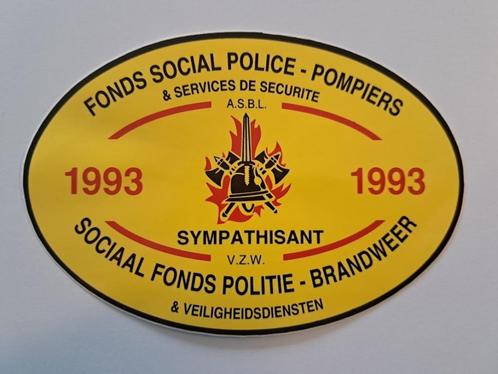 Vintage Sticker - Sociaal Fonds Politie - Brandweer 1993, Verzamelen, Stickers, Zo goed als nieuw, Overige typen, Ophalen of Verzenden