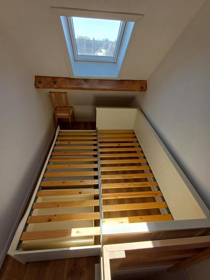 Ikea Hemnes Bedbank met 3 lades, Huis en Inrichting, Slaapkamer | Slaapbanken, Gebruikt, 80 cm, 200 cm, Tweepersoons, Wit, Crème