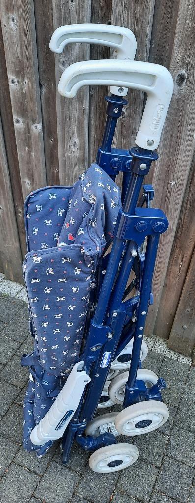 kinderbuggy chicco schommelpaardje blauw, Kinderen en Baby's, Buggy's, Zo goed als nieuw, Overige merken, Verstelbare rugleuning